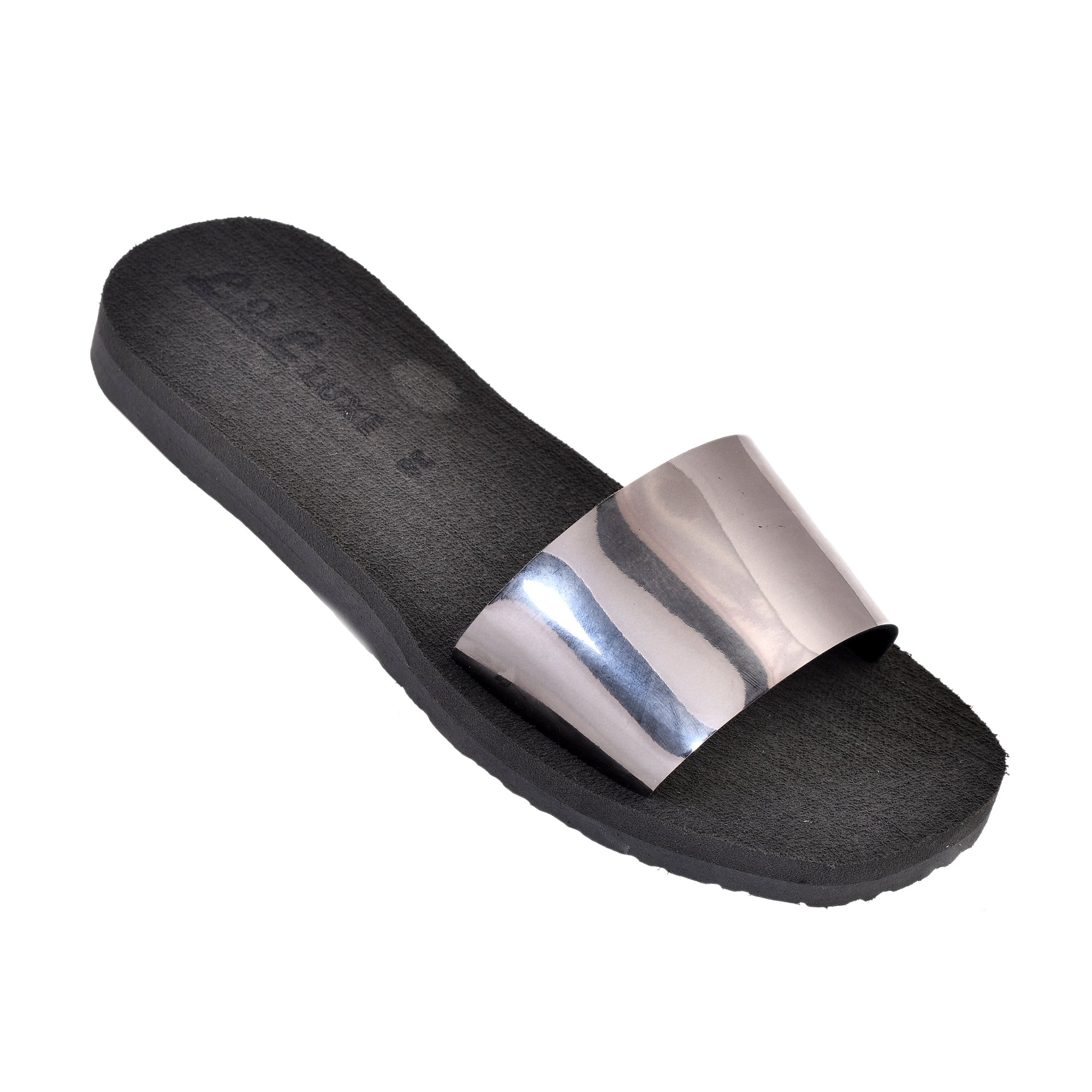 Metallic Grey Soft Sole Slider