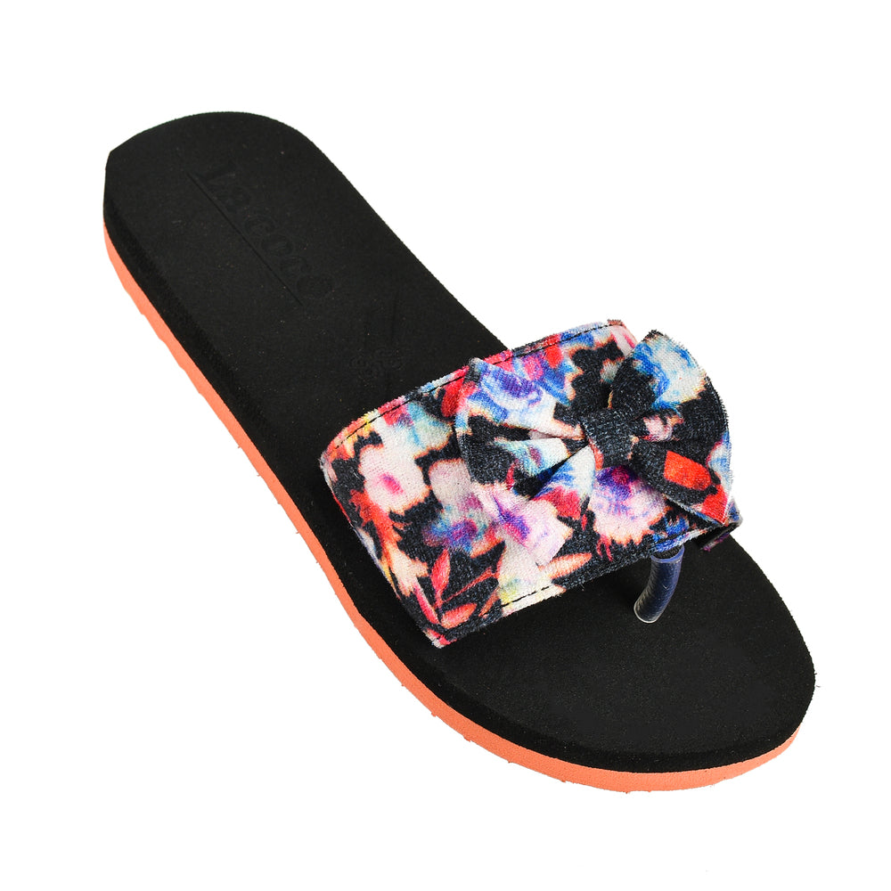 La Coco Soft Sole Peach Floral Sliders for women