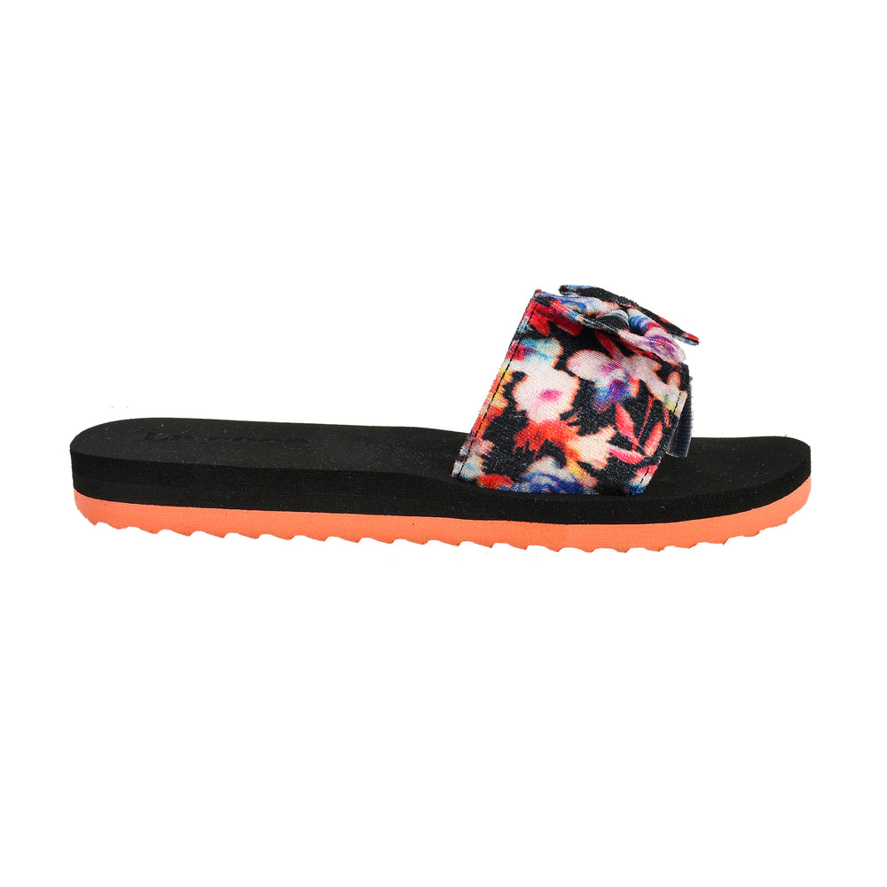 La Coco Soft Sole Peach Floral Sliders for women