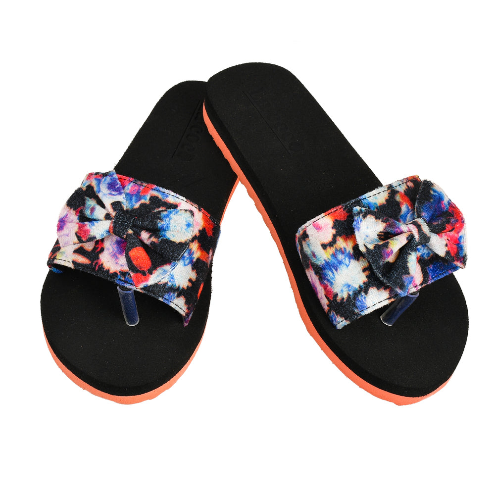 La Coco Soft Sole Peach Floral Sliders for women