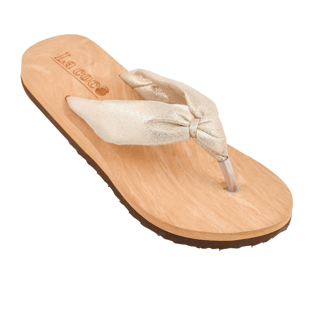 La Coco Soft Sole Gold Slippers