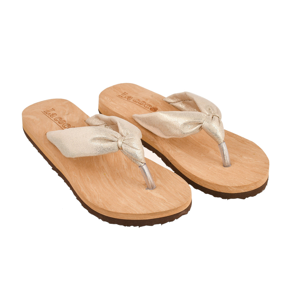 La Coco Soft Sole Gold Slippers