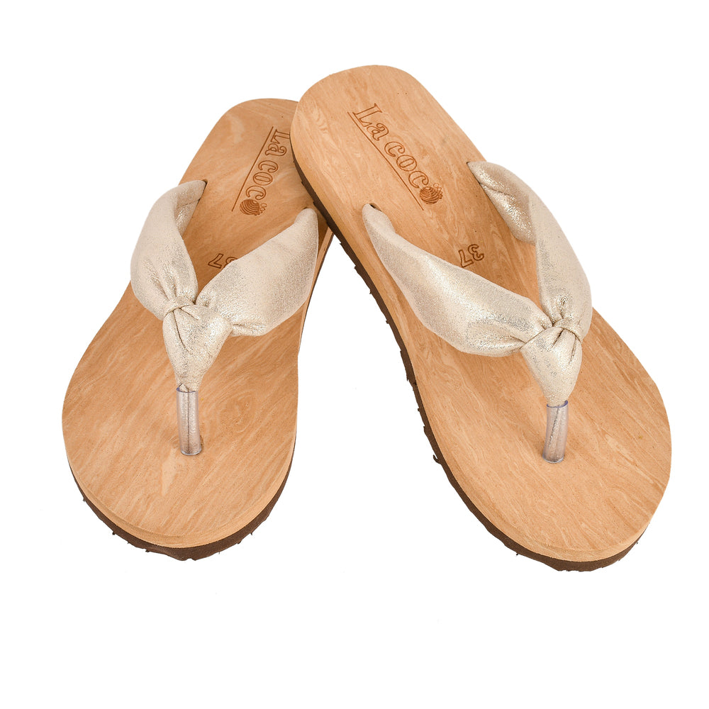 La Coco Soft Sole Gold Slippers