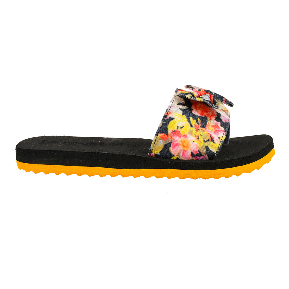 La Coco Soft Sole Mango Floral Sliders for women