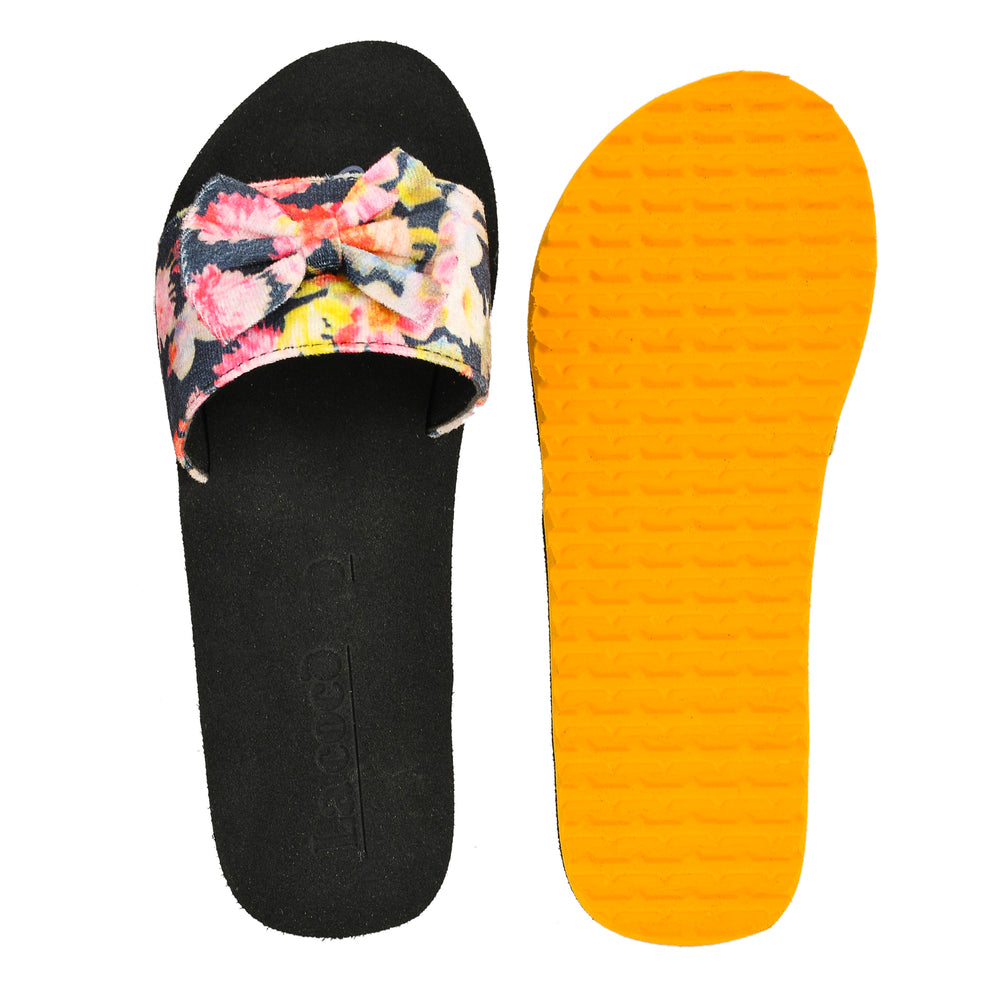 La Coco Soft Sole Mango Floral Sliders for women